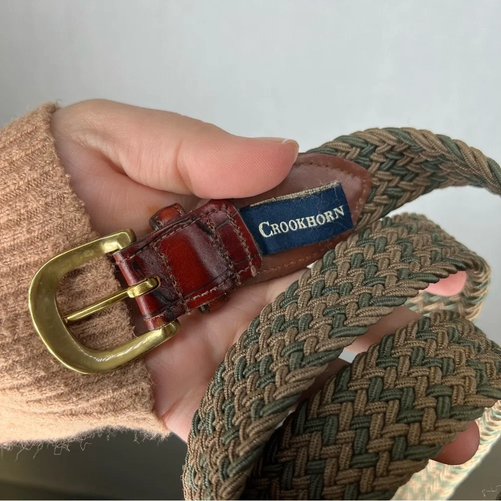 Crookhorn | Red and Tan Woven Leather Belt‎ Stretch 46